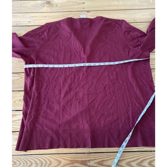 NWT $49.95 Lane Bryant Button Up Cardigan Sweater Size 22 Women’s Maroon - Picture 9 of 10